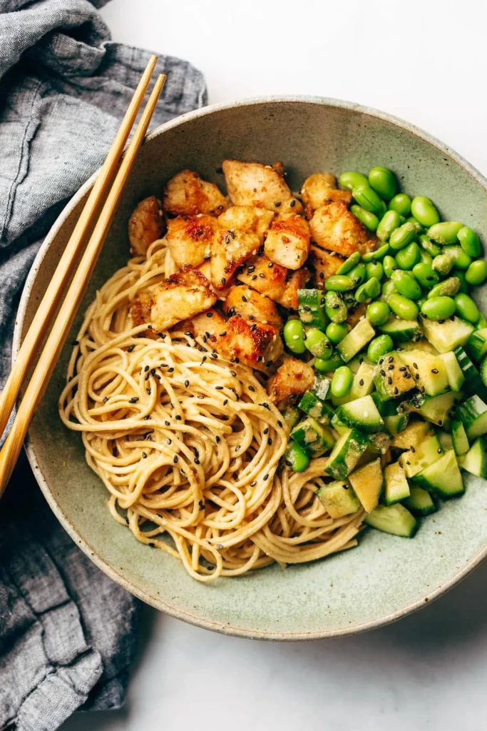 sesame noodles with chicken